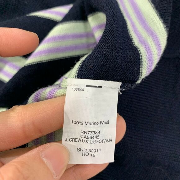 J. Crew Tippi Merino Wool Sweater Womens S Small Multi Colored Stripe Pullover - Picture 9 of 11